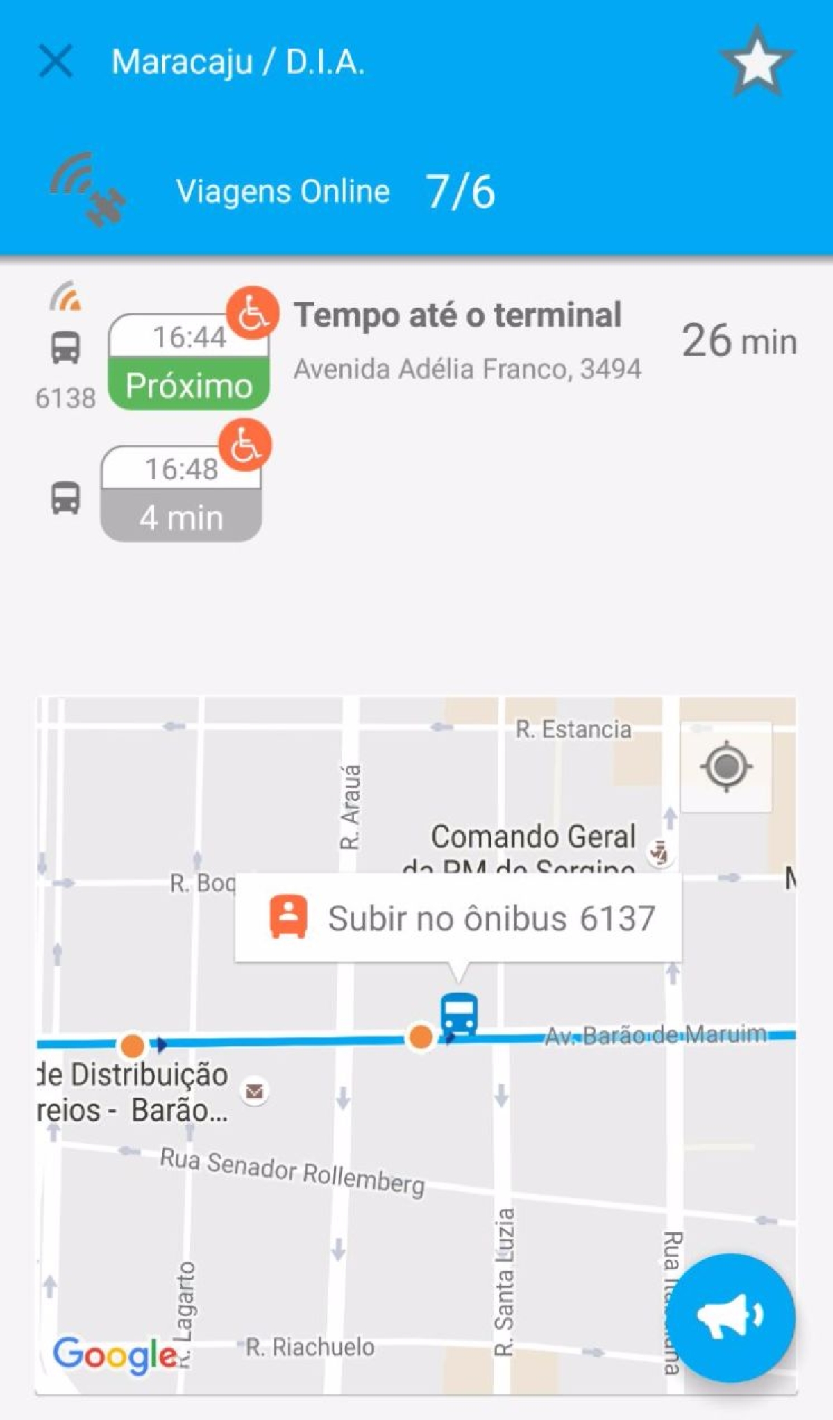 Passageiros podem acompanhar itiner�rio dos �nibus e previs�o de hor�rios de paradas (Imagem: Reprodu��o/CittaMobi)
