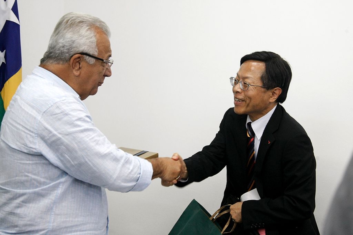 O governador Jackson Barreto recebeu o vice-presidente da Yazaki, Hidehiko Nishiyama , nesta quarta-feira, 14 (Imagem: Victor Ribeiro/ASN)
