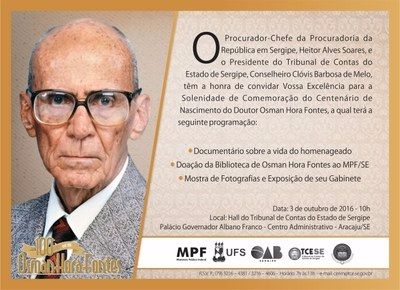 Instituies homenageiam primeiro procurador da Repblica em Sergipe (Imagem: Divulgao/MPF/SE)