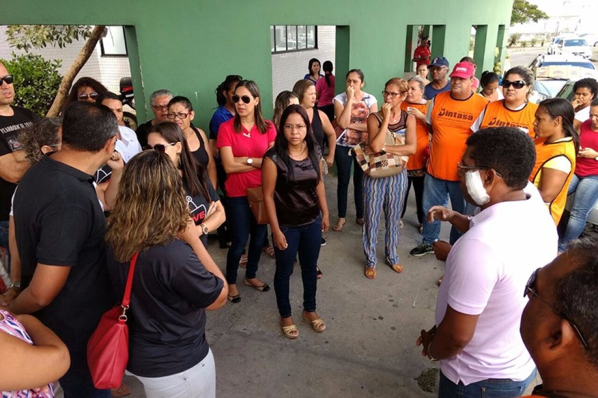 Trabalhadores da sade no aceitam pagamento salarial atrasado no dia 31 de outubro (Imagem: Sintasa)