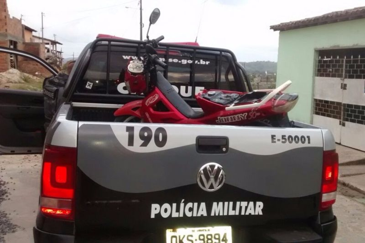 PM/Sergipe apreende ciclomotor com irregularidades em So Cristvo (Imagem: PM/SE)