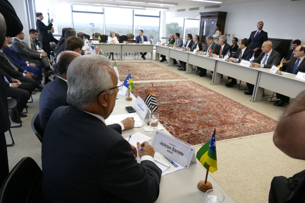 Nesta ter�a-feira, 13, o governador Jackson Barreto participou de reuni�o promovida pela nova presidente do Supremo Tribunal Federal (STF), ministra C�rmen L�cia, com os governadores do Brasil (Imagem: Roque S�/ASN)